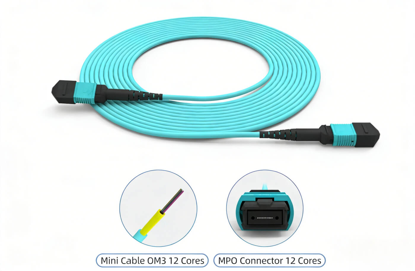 OM3 OM4 multimode MPO fiber patch cord
