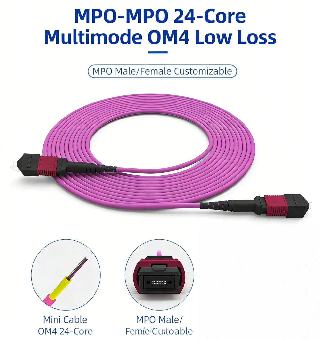 OM4 MPO fiber patch cord high speed network