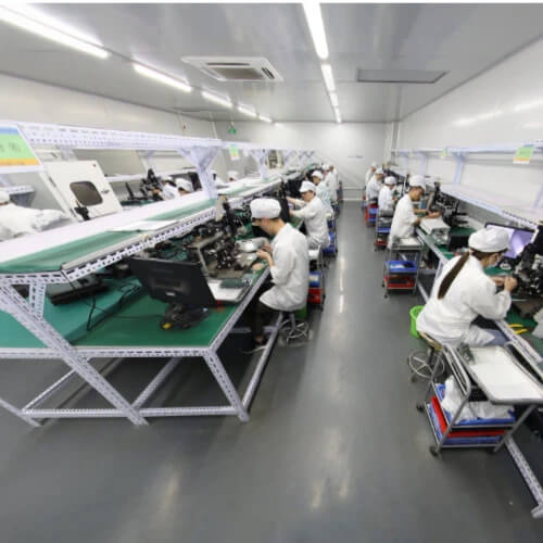 Optical communication products warehouse stock storage area