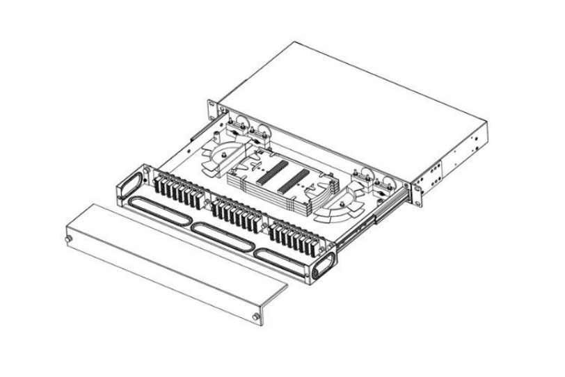 19-inch-1U-pull-out-fiber-management-box-48-96-core-optical-cabling-system